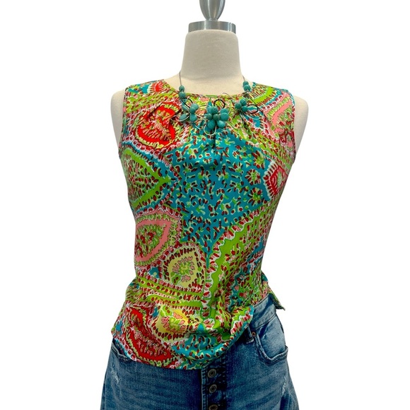 Talbots Multicolor Paisley Tank Top - Picture 4 of 8